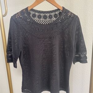 Elegant Black Lace Women's Top